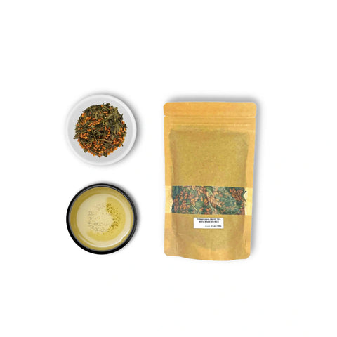 Genmaicha grönt te med rostat ris